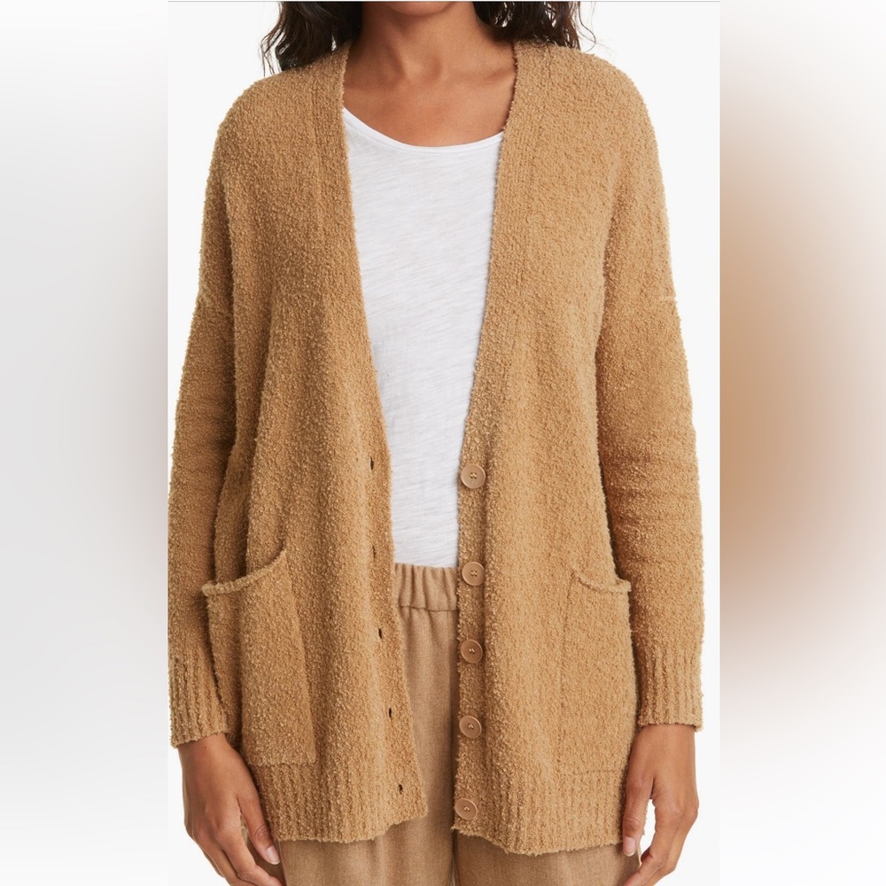 Eileen Fisher V-Neck Organic Cotton Blend Cardigan